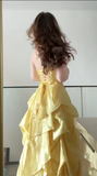 Niulatu Ball Gown Sweetheart Neck Taffeta Yellow Quinceanera Dress Sweet 16 Dress HZ1031