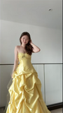 Niulatu Ball Gown Sweetheart Neck Taffeta Yellow Quinceanera Dress Sweet 16 Dress HZ1031