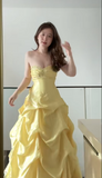 Niulatu Ball Gown Sweetheart Neck Taffeta Yellow Quinceanera Dress Sweet 16 Dress HZ1031
