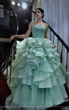 Niulatu Ball Gown Sweetheart Neck Tulle Tiffany Blue Quinceanera Dress Sweet 16 Dress HZ1031