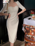 Niulatu slim fit five-quarter sleeve hip dress HZ1026