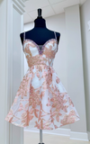 Niulatu Sweetheart Neck A-Line Tulle Short Prom Dresses, Sleeveless Homecoming Dresses HZ1026