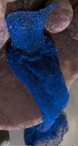 Niulatu Strapless Sheath Tulle Beaded Long Prom Dresses, Royal Blue Formal Evening Dresses HZ1026