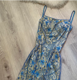 Niulatu Elegant Sheath Chiffon Beaded Long Prom Dresses, Spaghetti Straps Formal Evening Dress HZ1031