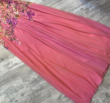 Niulatu Hot Pink Sheath Chiffon Long Prom Dresses, Halter Neck Backless Evening Dress HZ1031