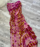 Niulatu Sheath Strapless Prom Dress Chiffon Beaded Dress Fairy Formal Evening Dress HZ1031