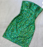 Niulatu Sheath Formal Dress Strapless Short Prom Dress Turquoise Homecoming Dress HZ1031