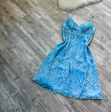 Niulatu A-Line Spaghetti Strap Chiffon Short Prom Dresses Blue Birthday Dresses Homecoming Dress HZ1026