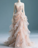 Niulatu Sweetheart Sheath Long Prom Dresses, Tulle Applique Sweet 16 Dresses HZ1026