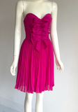 Niulatu Sweetheart Sheath Chiffon Pleated Short Prom Dresses, Hot Pink Homecoming Dresses HZ1026