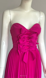 Niulatu Sweetheart Sheath Chiffon Pleated Short Prom Dresses, Hot Pink Homecoming Dresses HZ1026