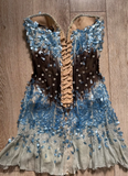 Niulatu Sweetheart Sheath Chiffon Short Prom Dresses, Blue Homecoming Dresses HZ1026