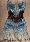 Niulatu Sweetheart Sheath Chiffon Short Prom Dresses, Blue Homecoming Dresses HZ1026
