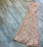 Niulatu Strapless Sheath Chiffon Beaded Long Prom Dresses, Sparkly Backless Formal Evening Dresses HZ1026