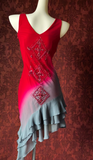 Niulatu V-neck Sheath Chiffon Beaded Short Prom Dresses, Red Homecoming Dresses Birthday Dresses HZ1026