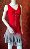 Niulatu V-neck Sheath Chiffon Beaded Short Prom Dresses, Red Homecoming Dresses Birthday Dresses HZ1026