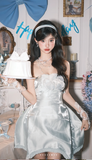 Niulatu Strapless Ball Gown Satin Short Prom Dresses Sleeveless Homecoming Dresses Birthday Dresses HZ1026