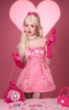 Niulatu Strapless Sheath Short Prom Dresses Pink Homecoming Dresses Birthday Dresses HZ1026