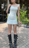 Niulatu Strapless Sheath Short Prom Dresses, White Homecoming Dresses, Backless Birthday Dresses HZ1026