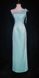 Niulatu One Shoulder Sheath Satin Prom Dresses, Sky Blue Formal Dresses HZ1026