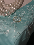 Niulatu One Shoulder Sheath Satin Prom Dresses, Sky Blue Formal Dresses HZ1026