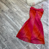 Niulatu Sheath Chiffon Short Prom Dresses, Gradient Red Homecoming Dresses, Spaghetti Strap Birthday Dresses HZ1026