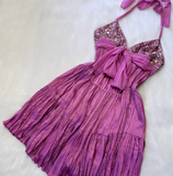 Niulatu Halter Sheath Satin Short Prom Dresses, Beads Backless Homecoming Dresses HZ1026