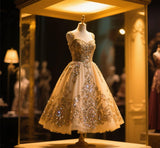 Niulatu A-Line Tulle Short Prom Dresses, Beaded Sleeveless Homecoming Dresses HZ1026
