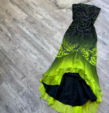 Niulatu Strapless Mermaid Beaded Chiffon Short Prom Dresses, Green Birthday Dresses HZ1026