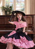 Niulatu Ball Gown Satin Off-the-shoulder Birthday Dresses Pink Lolita Dresses HZ1026
