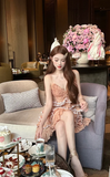 Niulatu Spaghetti Straps Sheath Short Prom Dresses, Peach Homecoming Dresses HZ1026
