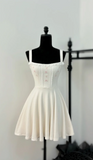 Niulatu Straps A-line Chiffon Homecoming Dress White Birthday Dresses HZ1026