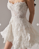 Niulatu Sweetheart Neck A-Line Homecoming Dresses, Beaded Sleeveless Short Prom Dresses HZ1026