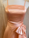 Niulatu Spaghetti Strap Sheath Short Prom Dresses, Coral Homecoming Dresses HZ1026