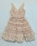 Niulatu neck Sheath Short Prom Dresses Tulle Birthday Dresses, Light Champagne Homecoming Dresses HZ1026