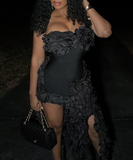 Niulatu Strapless Bodycon Short Prom Dresses, Black Homecoming Dresses HZ1026