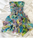 Niulatu Strapless Sheath Chiffon Short Prom Dresses, Beaded Homecoming Dresses HZ1026