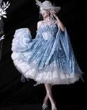 Niulatu Straps Ball Gown Lace Tulle Birthday Dresses Cute Blue Lolita Dresses HZ1026