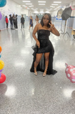 Niulatu Black Homecoming Dresses Strapless Bodycon Short Prom Dresses Sequined Birthday Dresses Black Homecoming Dresses HZ1026