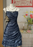 Niulatu Strapless A-line Birthday Dresses Dark Grey Homecoming Dresses HZ1026