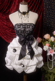 Niulatu Strapless Ball Gown Lace Birthday Dresses Taffeta White Hoco Dresses HZ1026