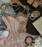 Niulatu Spaghetti Strap A-Line Long Prom Dresses Pink Birthday Dresses Pink Formal Dresses HZ1026