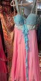 Niulatu Straps Sheath Birthday Dresses Chiffon Pink Formal Dresses HZ1026