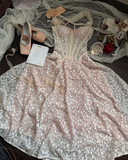 Niulatu Lace Strap A-Line Birthday Dresses Pink Formal Dresses HZ1026