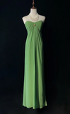 Niulatu Strapless Sheath Wedding Guest Dresses Chiffon Green Formal Dresses HZ1026