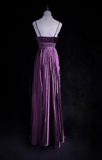 Niulatu Spaghetti Strap Sheath Long Prom Dresses with Pleats Vintage Dark Purple Formal Dresses HZ1026