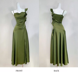 Niulatu Sheath Dark Green Long Prom Dresses, Dark Green Formal Dresses HZ1026