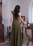 Niulatu Sheath Dark Green Long Prom Dresses, Dark Green Formal Dresses HZ1026