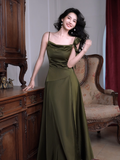 Niulatu Sheath Dark Green Long Prom Dresses, Dark Green Formal Dresses HZ1026