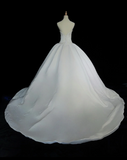 Niulatu Sweetheart Neck Ball Gown Sleeveless Long Wedding Dresses, Beaded White Bridal Gowns HZ1026